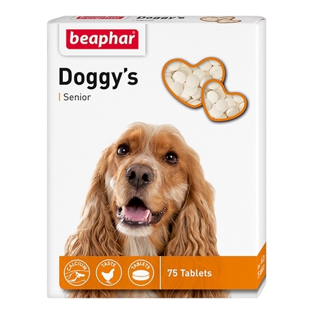 Beaphar Doggy's Senior Витаминное лакомство для собак старше 7 лет, 75 таблеток – интернет-магазин Ле’Муррр